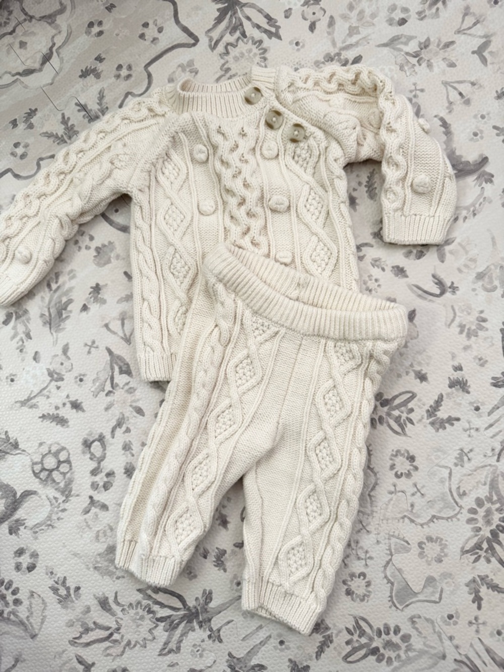 Gymboree Cream Cable Knit Sweater & Pants Set